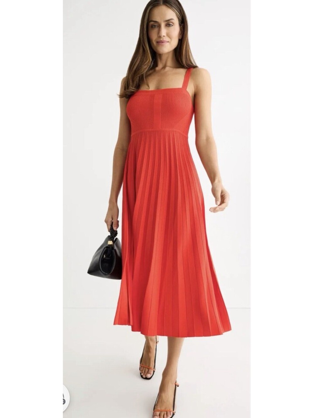 Jason Wu Women's Orange Vibrant Midi Dress Size S MSRP $310